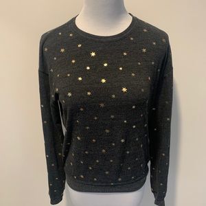 Grey Long Sleeve Pullover with gold stars